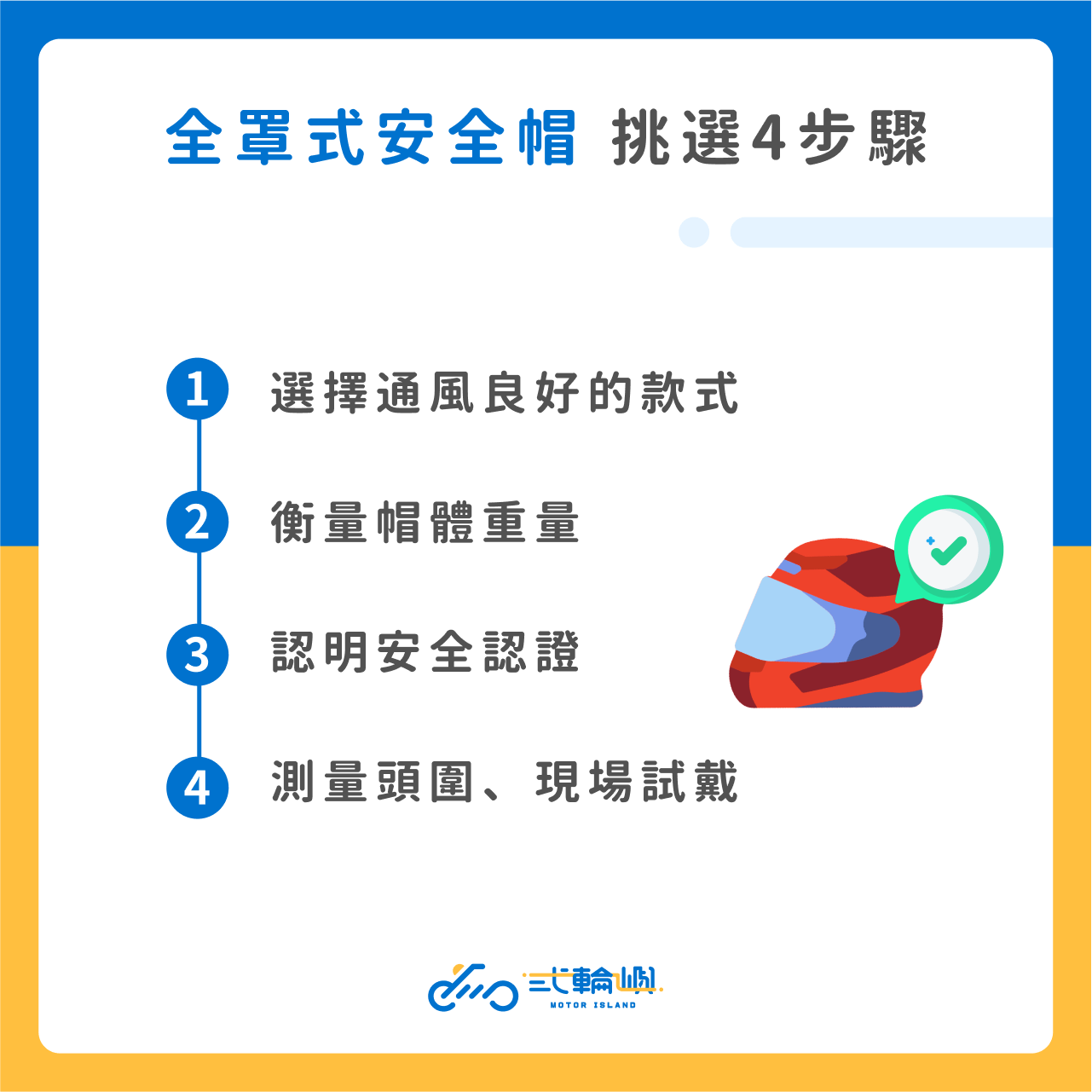 全罩式安全帽挑選4步驟
